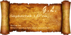 Geyduschek Léna névjegykártya
